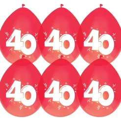 Ballonnen 40 jaar robijn 6st