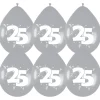 Ballonnen 25 jaar zilver 6st