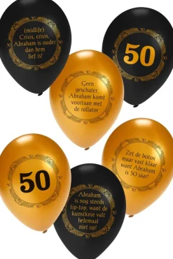 Ballonnen trosje voor Abraham met opdruk