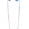 Bril regenboog hartjes met ketting