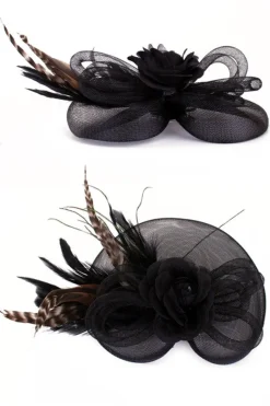 Broche tule veertjes met clip