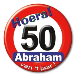 Button klein - abraham verkeersbord