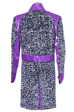 Carnavalsjas Sequin White Purple heren