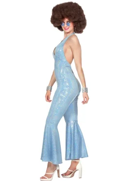 Catsuit disco blauw