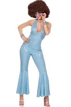 Catsuit disco blauw