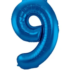 Cijfer ballon blauw 86cm