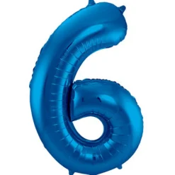 Cijfer ballon blauw 86cm