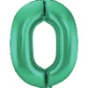 Cijfer ballon mat groen 86cm