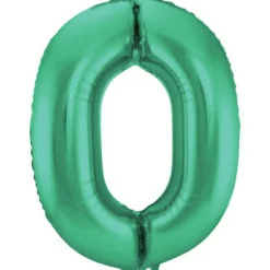 Cijfer ballon mat groen 86cm