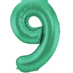Cijfer ballon mat groen 86cm