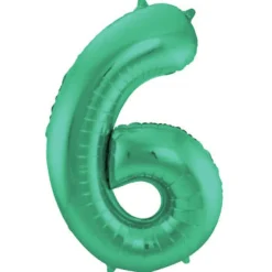 Cijfer ballon mat groen 86cm