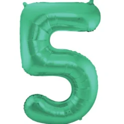 Cijfer ballon mat groen 86cm