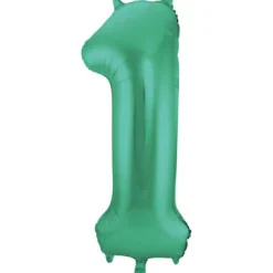 Cijfer ballon mat groen 86cm