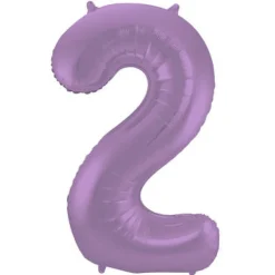 Cijfer ballon mat paars 86cm