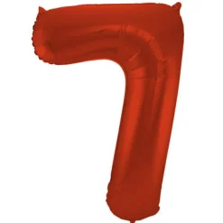 Cijfer ballon mat rood 86cm