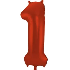 Cijfer ballon mat rood 86cm