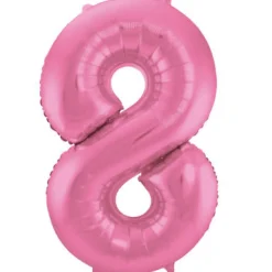 Cijfer ballon mat roze 86 cm