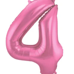 Cijfer ballon mat roze 86 cm