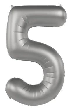 Cijfer ballon Mat Zilver 86cm