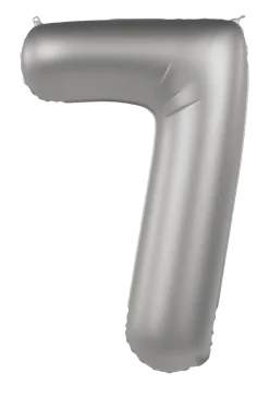 Cijfer ballon Mat Zilver 86cm