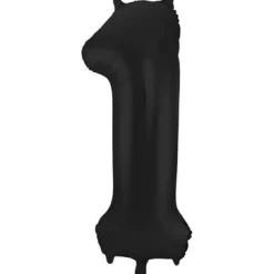 Cijfer ballon mat zwart 86cm