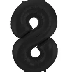 Cijfer ballon mat zwart 86cm