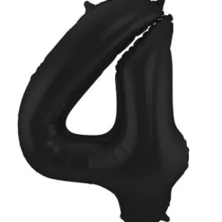 Cijfer ballon mat zwart 86cm