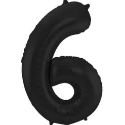 Cijfer ballon mat zwart 86cm