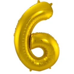 Cijfer ballon metallic goud 86 cm