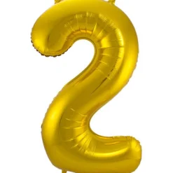Cijfer ballon metallic goud 86 cm