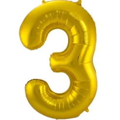 Cijfer ballon metallic goud 86 cm