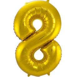 Cijfer ballon metallic goud 86 cm