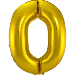 Cijfer ballon metallic goud 86 cm