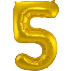 Cijfer ballon metallic goud 86 cm