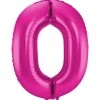 Cijfer ballon metallic magenta 86cm