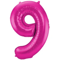 Cijfer ballon metallic magenta 86cm