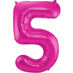 Cijfer ballon metallic magenta 86cm