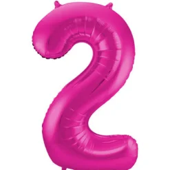 Cijfer ballon metallic magenta 86cm