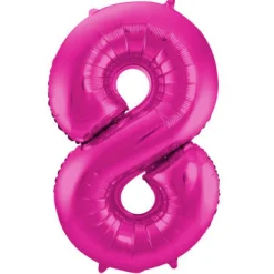 Cijfer ballon metallic magenta 86cm