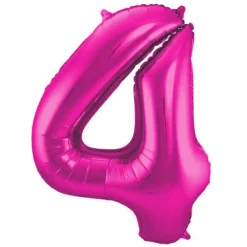 Cijfer ballon metallic magenta 86cm
