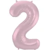 Cijfer ballon metallic pastel roze 86cm