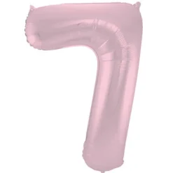 Cijfer ballon metallic pastel roze 86cm