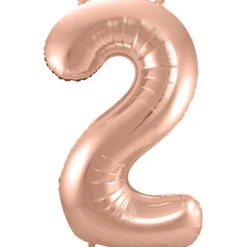 Cijfer ballon metallic rosé goud 86cm