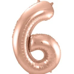 Cijfer ballon metallic rosé goud 86cm