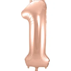 Cijfer ballon metallic rosé goud 86cm