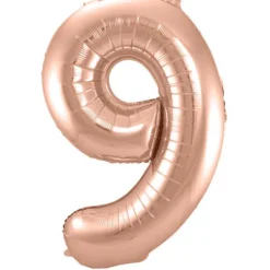 Cijfer ballon metallic rosé goud 86cm