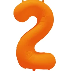 Cijfer ballon Neon Oranje 86cm