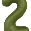 Cijfer ballon Olijf Groen 86cm