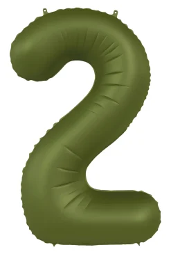 Cijfer ballon Olijf Groen 86cm