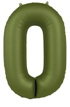 Cijfer ballon Olijf Groen 86cm